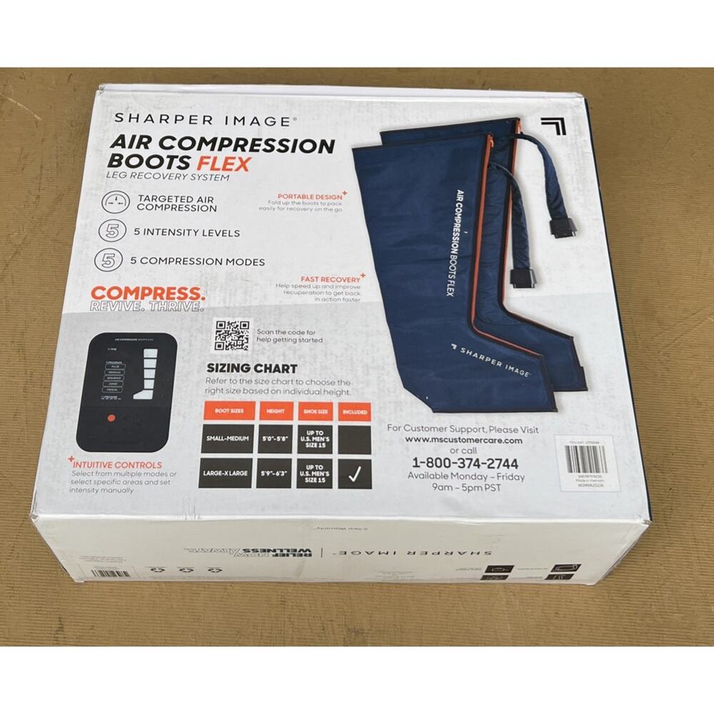 Sharper Image Air Compression Boots Flex Leg Recovery System Massage LARGE XL.